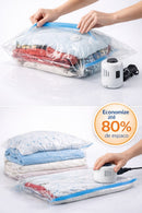 Kit 5 Sacos a Vácuo Organizadores + Bomba Manual ou Elétrica 110V